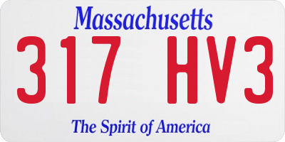 MA license plate 317HV3
