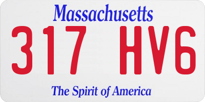 MA license plate 317HV6