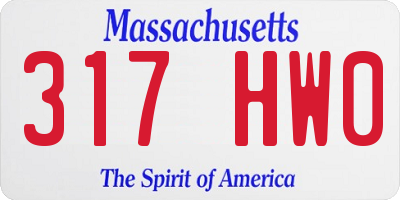 MA license plate 317HW0