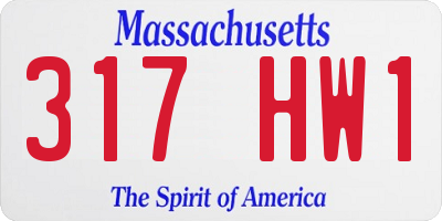 MA license plate 317HW1