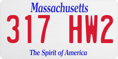 MA license plate 317HW2