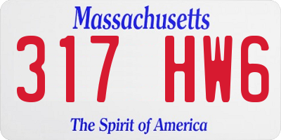 MA license plate 317HW6