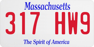MA license plate 317HW9