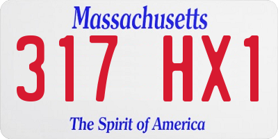 MA license plate 317HX1