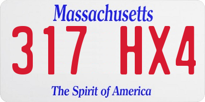 MA license plate 317HX4