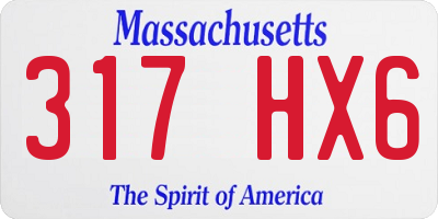 MA license plate 317HX6