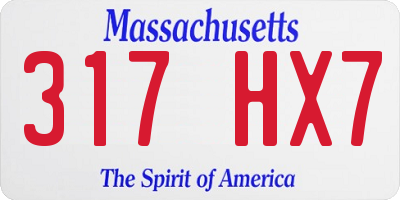 MA license plate 317HX7