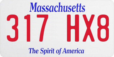 MA license plate 317HX8