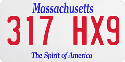 MA license plate 317HX9