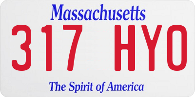 MA license plate 317HY0