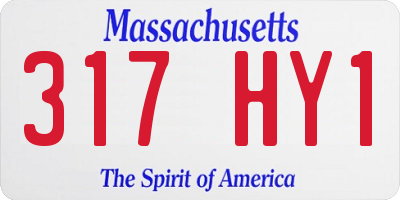 MA license plate 317HY1