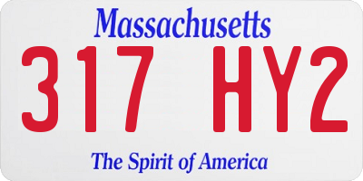 MA license plate 317HY2
