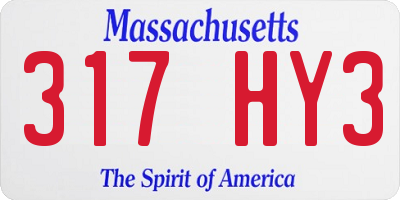 MA license plate 317HY3