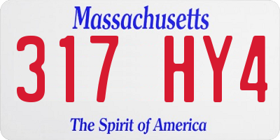 MA license plate 317HY4