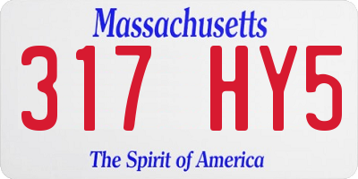 MA license plate 317HY5