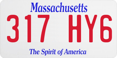 MA license plate 317HY6