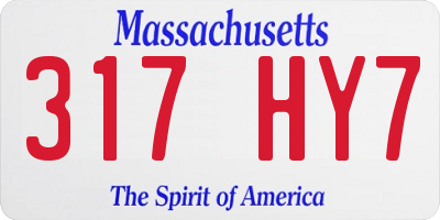 MA license plate 317HY7