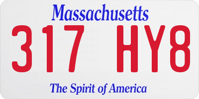 MA license plate 317HY8