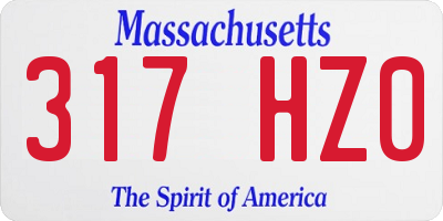 MA license plate 317HZ0