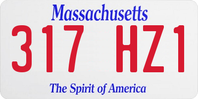 MA license plate 317HZ1