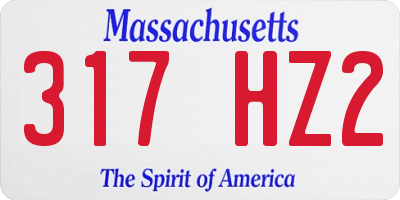 MA license plate 317HZ2
