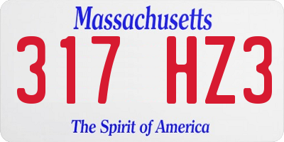 MA license plate 317HZ3