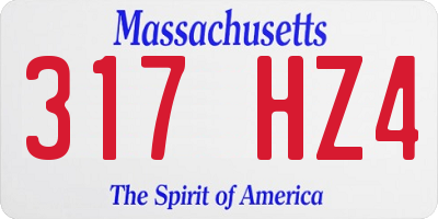 MA license plate 317HZ4