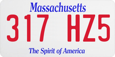 MA license plate 317HZ5