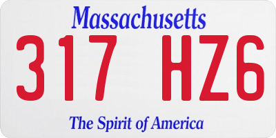 MA license plate 317HZ6