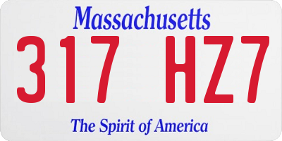 MA license plate 317HZ7