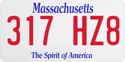 MA license plate 317HZ8