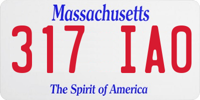 MA license plate 317IA0