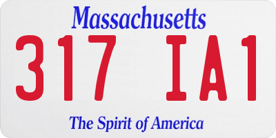 MA license plate 317IA1