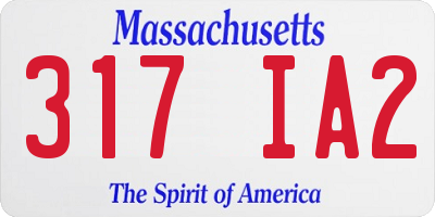 MA license plate 317IA2