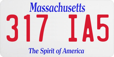 MA license plate 317IA5