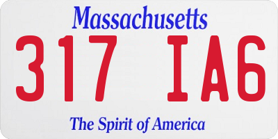 MA license plate 317IA6
