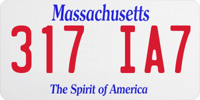 MA license plate 317IA7