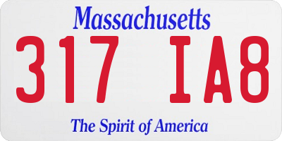 MA license plate 317IA8