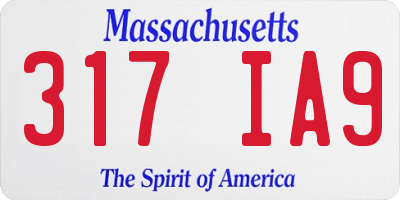 MA license plate 317IA9