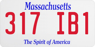 MA license plate 317IB1