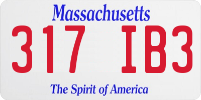 MA license plate 317IB3