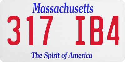MA license plate 317IB4