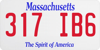 MA license plate 317IB6