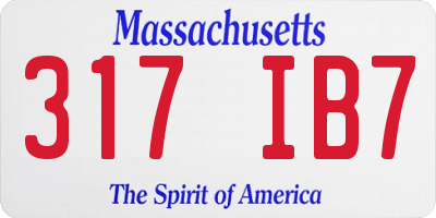 MA license plate 317IB7