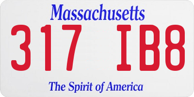 MA license plate 317IB8