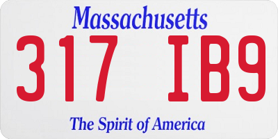 MA license plate 317IB9