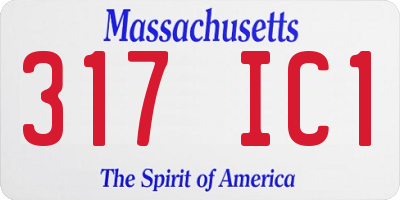 MA license plate 317IC1