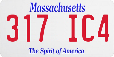 MA license plate 317IC4