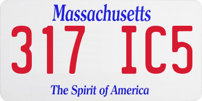 MA license plate 317IC5