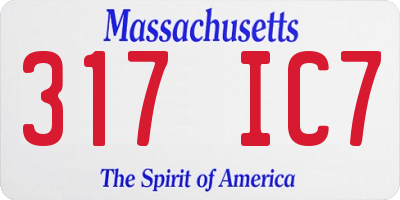 MA license plate 317IC7